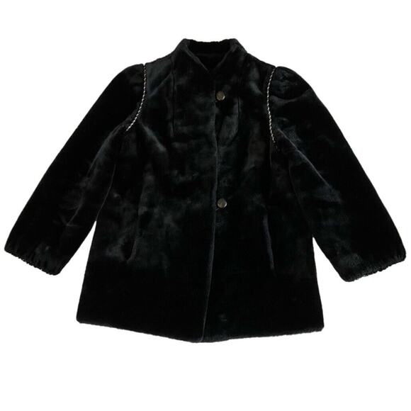 Sears Jackets & Blazers - Vintage Sears Womens Winter Jacket Dress Coat Faux Fur Cord Accent Black 11 12